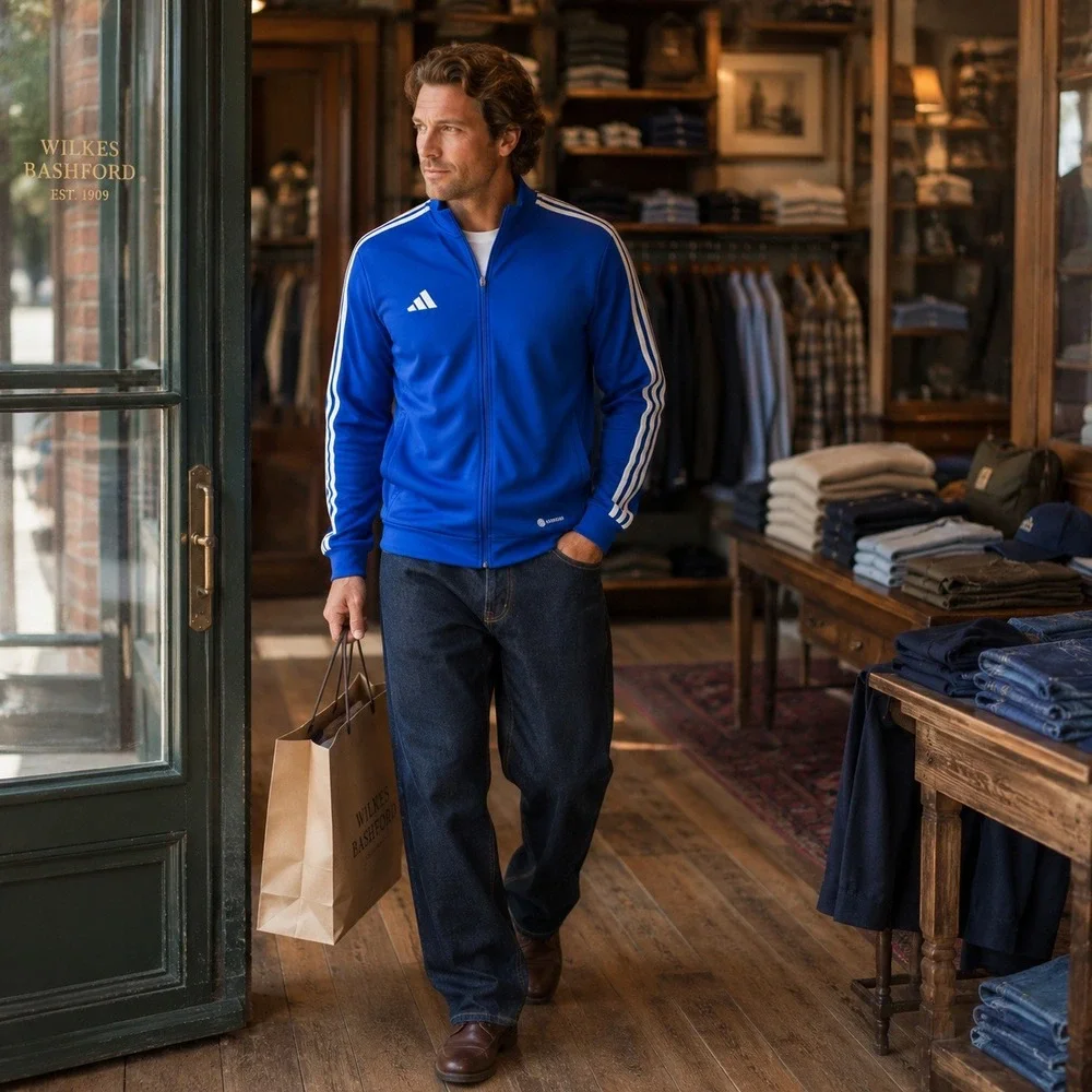 Adidas Shirt Mens | L | Royal Blue Slim Fit Long Sleeve Performance HS3505